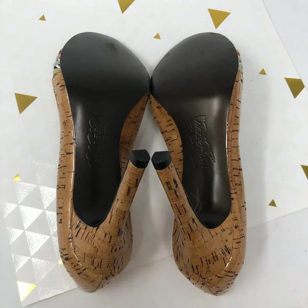 Oh Deer! Cork and Metallic coated heels SAMPLE 6 - Picture 6 of 6